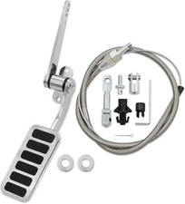 Universal Polished Aluminum Accelerator Pedal & Mr Gasket Cable Kit  picture