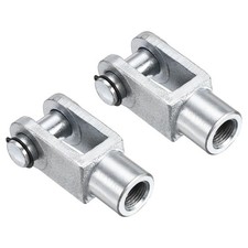 2pcs Air Cylinder Rod Clevis End M16x1.5 Female Thread Y Connector, Silver picture