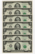 💰 Rare Beautiful Set 2009 $2 ***Two Dollar Bill *** COMPLETE SET Uncirculated💰 picture