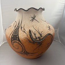 Zuni Pottery Huge Beautiful Pot By Deldrick Cellicion picture