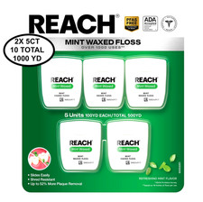 10 Pk. Reach Mint Waxed Floss Refreshing Mint, 10 Pk (100 Yd Ea.) 1000 Yd Total picture