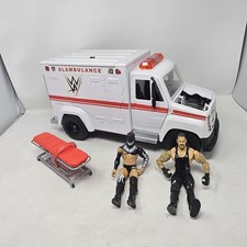 WWE Wrekkin Slambulance Wrestling Ambulance W/ Stretcher Toy Mattel Incomplete picture