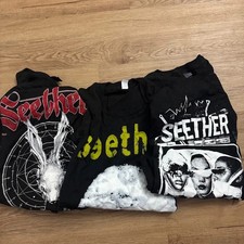 Lot of 3 Seether 2012 Tour Concert Band T-shirt Black Gray Crow Cloud Nwot Sz XL picture