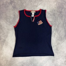 Vintage Heirloom Collectibles Tank Top Womens Small Navy Blue Patriotic Sequin picture