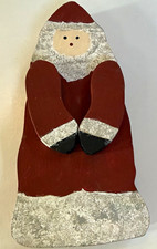Vintage Primitive/Rustic Wooden Carved Santa Stand Up 9