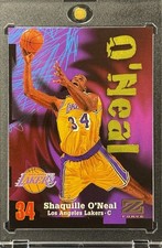 SHAQUILLE O’NEAL RARE PURPLE RED WAVE 1997 SKYBOX Z FORCE INVESTMENT CARD MINT B picture
