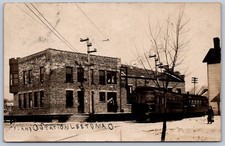 K11/ Leetonia Ohio RPPC Postcard c1910 Trolley Streetcar Y&O Railway Depot 16 picture