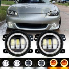 Pair Halo LED Driving Fog Light Lamp Front Bumper Light Driver & Passenger Side picture