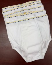 Vintage Tiger Mens 36-38 Briefs Underwear White Cotton Double Seat 5 Pack picture