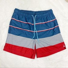 NWOT Jake Austin Red White Blue Colorblock Swim Trunks 6