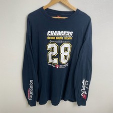 Vintage 2000s Quiksilver Chargers Blood Drive Long Sleeve T-Shirt Navy picture