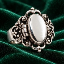 925 Sterling Silver Victorian Poison Ring Size 7 Secret Compartment Pill Box picture