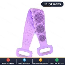 Silicone Back Scrubber Exfoliating Long Shower Belt Bath Body Brush Spa Massage picture
