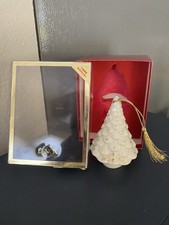 Lenox 1999 Annual Porcelain Christmas Tree Ornament White Gold Hanging picture