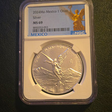 2024 Mo Mexico 1 Onza Silver Libertad 0.999 Fine NGC MS69 Mexico 1905-Now picture