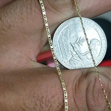 Rare* 18k Solid Valentino Link Dainty 1.3mm 18inches Real Gold picture
