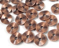50 Antique Copper Pewter Washers Spacer Wavy beads 9mm picture