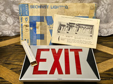 Vintage Keene Sechrist Emergency Exit Sign Light 10-RA 120V NOS Industrial MCM picture