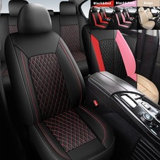 AXLCORE Waterproof Leather Car Seat Covers 5-Seat Front Rear Full Set Protectors picture