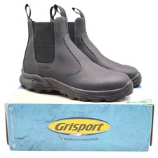 Grisport Cardigan Chelsea Boots Mens 10.5 Black Leather Pull On Italy 7003D8 picture