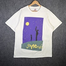 Vintage Genesis Shirt XL White 90s 1992 Tour Abstract Fractal Band Tee Tour picture