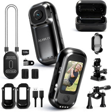 128G Mini Action Camera, Thumb Sports POV Cameras with 8H Charging Case, 1.47