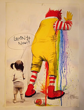 18in Canvas Laura Zombie Ronald McDonald Lovin' it Now? Cartoon Clown Art Print picture