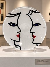 Kosta Boda Open Minds White Art Glass Dish 15” picture