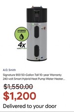 🔥 NEW – 99+ SOLD- A.O. Smith 900 50 Gal Hybrid Heat Pump Water Heater Delivered picture