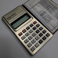 Vtg 1981 Radio Shack Statesman Thin LCD Calculator EC-259 w/ Manual Wallet Case picture