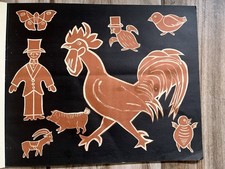 Antique Swedish Book of Folk Art Prints Signed Scandi Baking Cookie Decor 16” picture