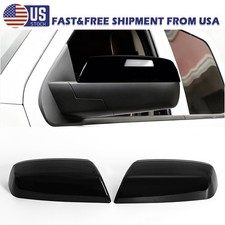 Pair Gloss Black Mirror Cover Caps For 2014 15-2019 Silverado Sierra, GMC Sierra picture