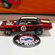 Vintage Hot Wheels Redline TNT-Bird Red Spoilers 1969 Hong Kong w/ Metal Button picture