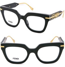 FENDI FENDIGRAPHY HOBO LOGO 50065 001 Black Gold Eyeglasses Frame 50mm FE50065I picture
