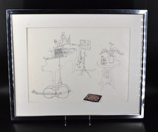 Millicent Tomkins Bach Music 'Concerto No 1' Music Line Drawing Framed Art 1974 picture