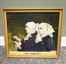 Antique Neyret Freres Les Rameaux Woven Silk Tapestry Elisabeth Sonrel picture