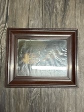 Vintage / ATQ Mahogany Brown Wood Picture Frame Portrait 7 X 9 picture
