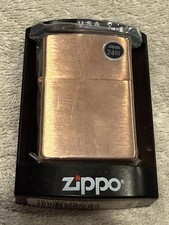 RARE ZIPPO 2008 SOLID BRUSHED COPPER ZIPPO LIGHTER IN PLASTIC NEW IN BOX picture
