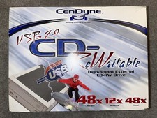 2002 CenDyne External CD Drive USB 2.0 CD-RW - Used, Mint Condition, Box Damage picture