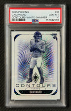 POP 1 SSP 2025 Panini Phoenix Contours Cam Ward RC White Shimmer Rookie PSA 10 picture