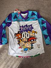 Headgear Rugrats Reptar Hockey Jersey XL White Purple Blue Green NEW picture