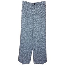 Commense NEW Tweed wool-blend woven high waisted wide leg pants twee business picture