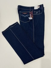 Jordache Jeans Womens  36W x 35L Blue Dark Denim Horse Head Logo  Vintage NWT picture