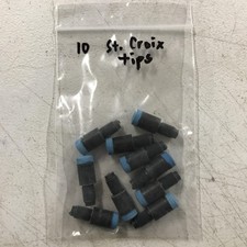 Vintage St. Croix Billiard Pool Cue Screw On Tips Lot Of 10 Black Blue picture