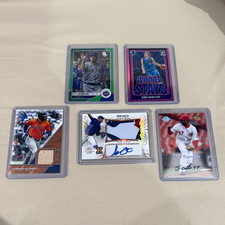 Topps/Panini/Leaf/UD Mixed MLB NBA 5-Card Auto Patch Relic #d Lot picture