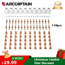 ARCCAPTAIN 110PCS PT31 Plasma Cutting Consumables Fit CUT-45 CUT-50 MIG205 MP picture