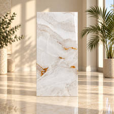 20 Pack Peel & Stick Backsplash Tiles White Gold Vein Marble Look 12x24 Nominal picture