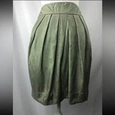Odille by Anthropologie Textured Sage Green Pleated Tulip Skirt Women's Size 4 picture