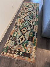 Handknotted Vintage Wool Rug Pakistani Chobi Kilim Natural Dyed 9.8’x2.6’ picture