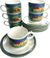 Villeroy & Boch Claude Monet Mug & Saucer Set of 6 Fine Porcelain (1 of 2) picture